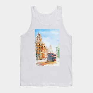 London Cityscape - Double Decker Bus By The Whitehall Building Tank Top